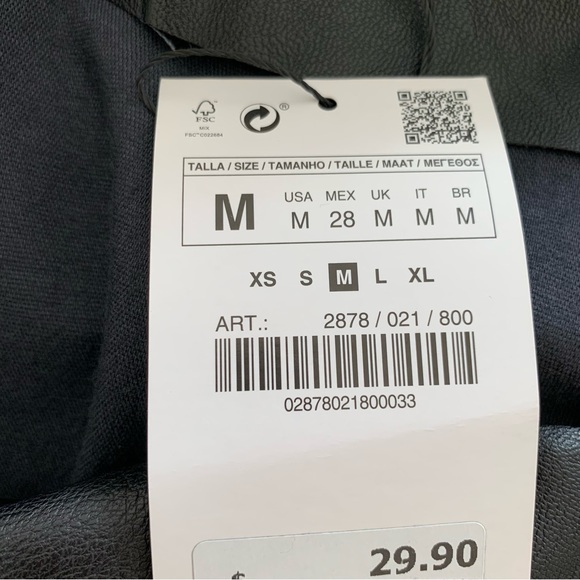 Bundle 3, get third free! Zara leather mini skirt size medium NWT - Picture 8 of 9